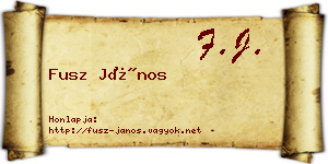 Fusz János névjegykártya