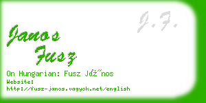 janos fusz business card